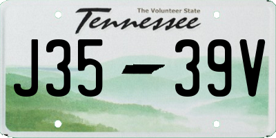 TN license plate J3539V