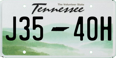 TN license plate J3540H
