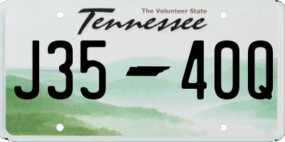 TN license plate J3540Q