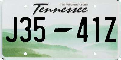 TN license plate J3541Z