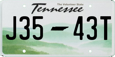TN license plate J3543T