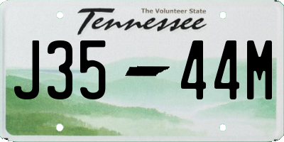 TN license plate J3544M