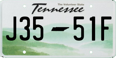 TN license plate J3551F