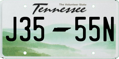 TN license plate J3555N
