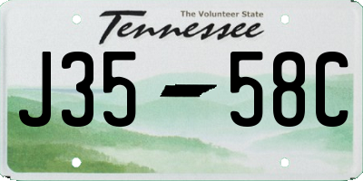 TN license plate J3558C