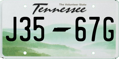 TN license plate J3567G