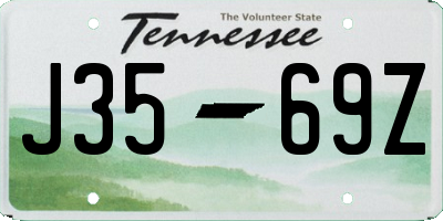 TN license plate J3569Z