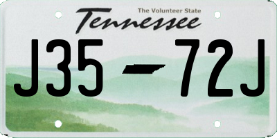 TN license plate J3572J
