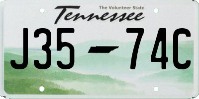 TN license plate J3574C