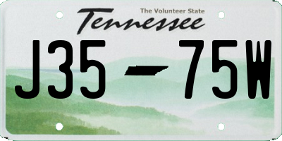 TN license plate J3575W