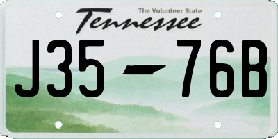 TN license plate J3576B