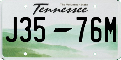 TN license plate J3576M