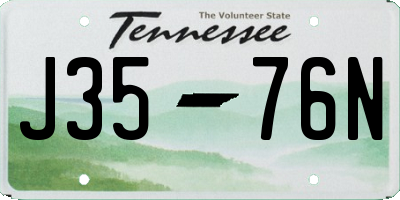 TN license plate J3576N