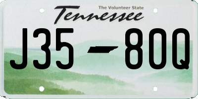 TN license plate J3580Q