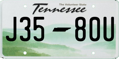 TN license plate J3580U