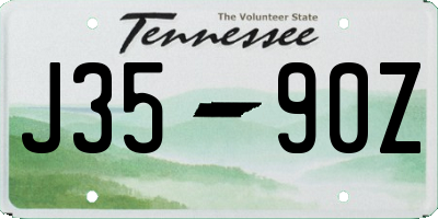 TN license plate J3590Z