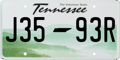 TN license plate J3593R