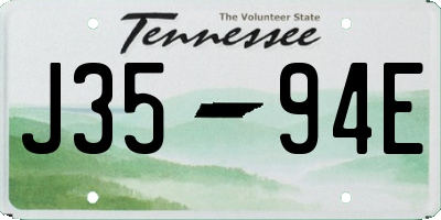 TN license plate J3594E