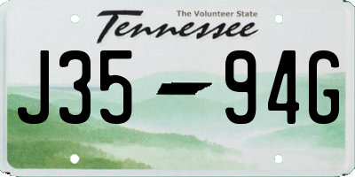 TN license plate J3594G