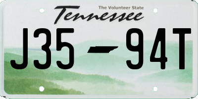 TN license plate J3594T