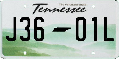 TN license plate J3601L