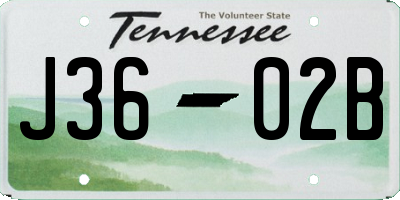 TN license plate J3602B