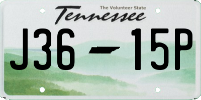 TN license plate J3615P