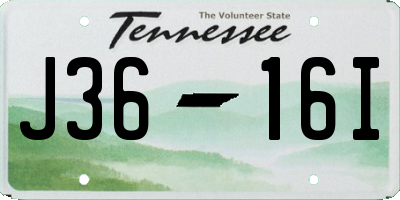 TN license plate J3616I