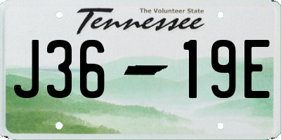 TN license plate J3619E
