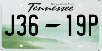 TN license plate J3619P