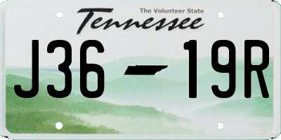 TN license plate J3619R