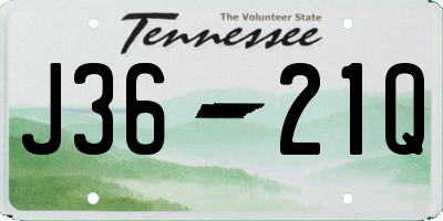 TN license plate J3621Q