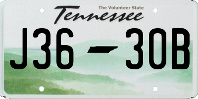 TN license plate J3630B