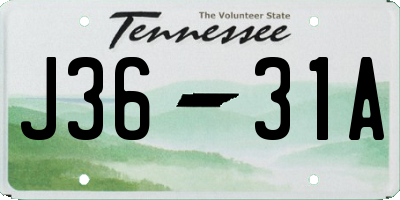 TN license plate J3631A