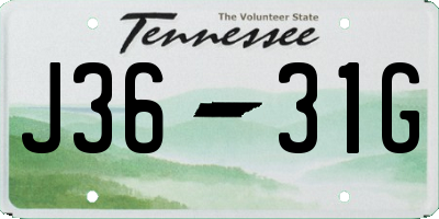 TN license plate J3631G