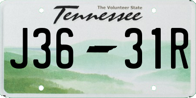 TN license plate J3631R