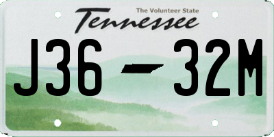TN license plate J3632M