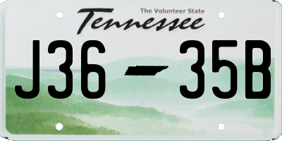 TN license plate J3635B