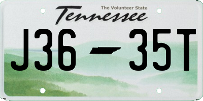 TN license plate J3635T