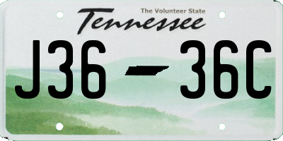 TN license plate J3636C