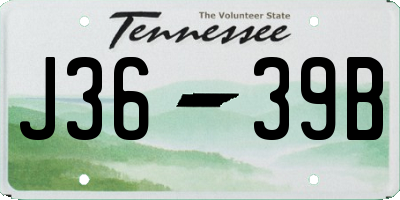 TN license plate J3639B