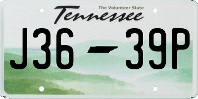 TN license plate J3639P