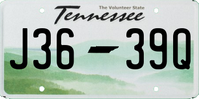 TN license plate J3639Q