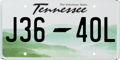 TN license plate J3640L