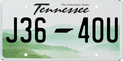 TN license plate J3640U