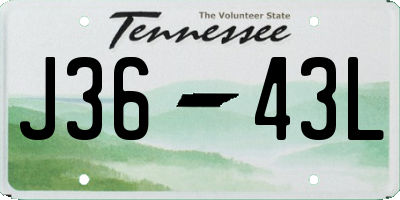 TN license plate J3643L