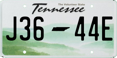 TN license plate J3644E