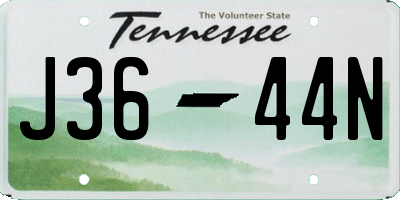TN license plate J3644N