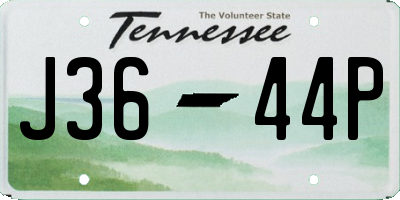 TN license plate J3644P