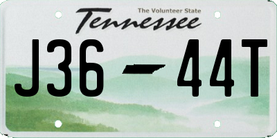 TN license plate J3644T